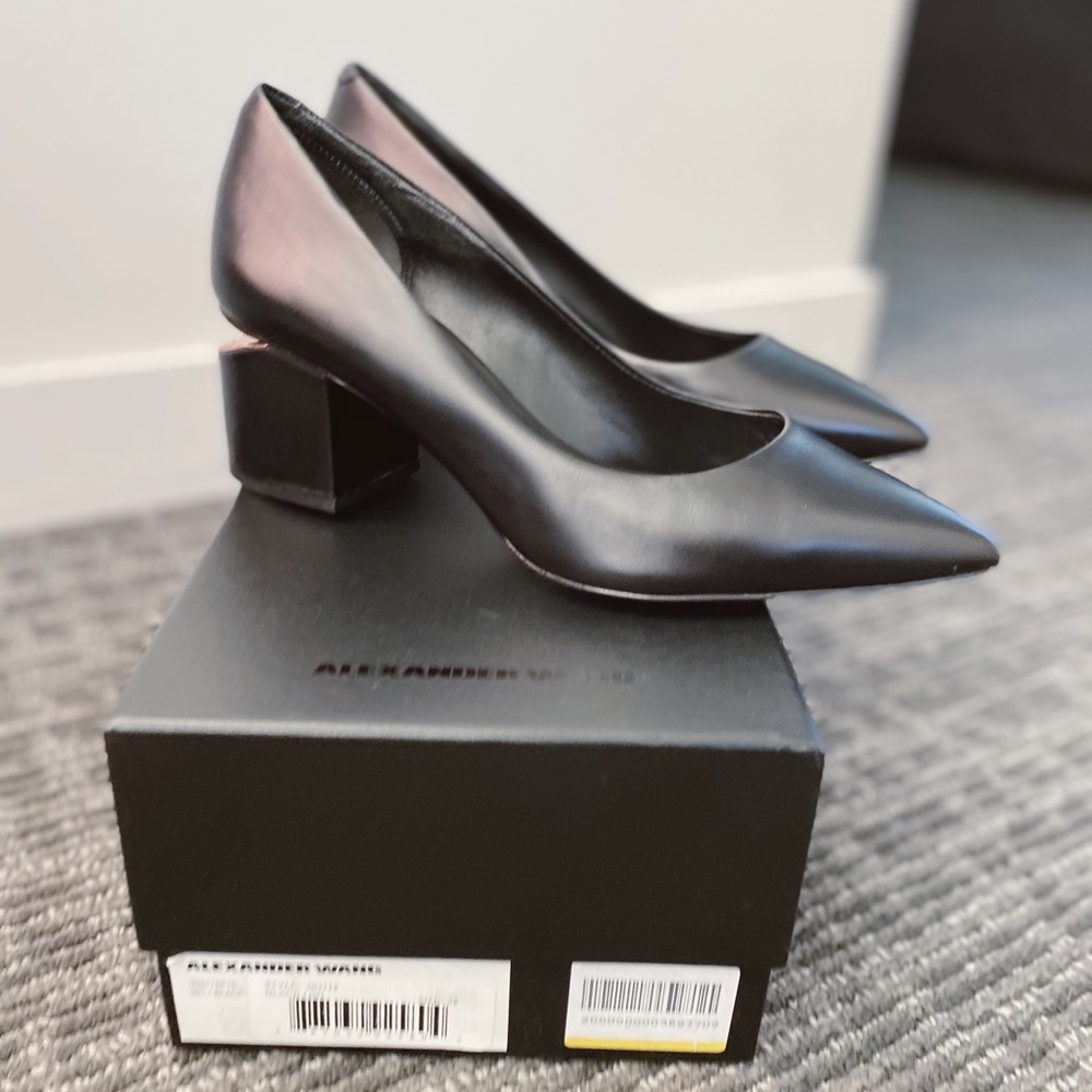 Alexander Wang Classic Black Block Heel Pumps